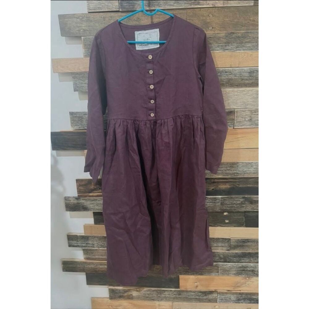NotPerfectLinen new mama dress grape wine size M